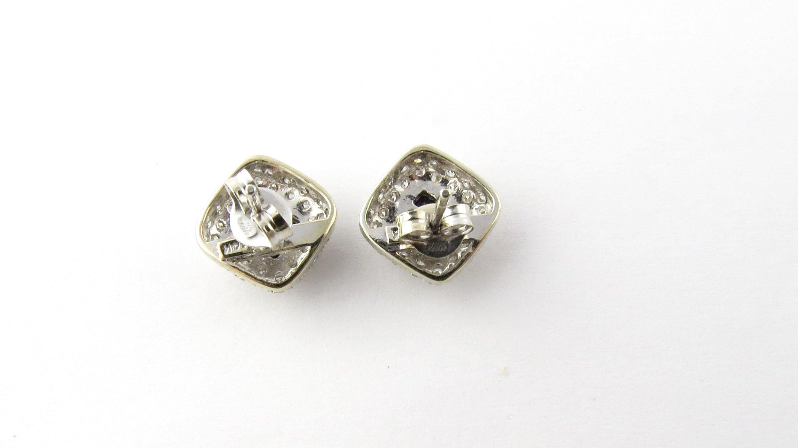 14 Karat White Gold Sapphire and Diamond Earrings In Good Condition In Washington Depot, CT