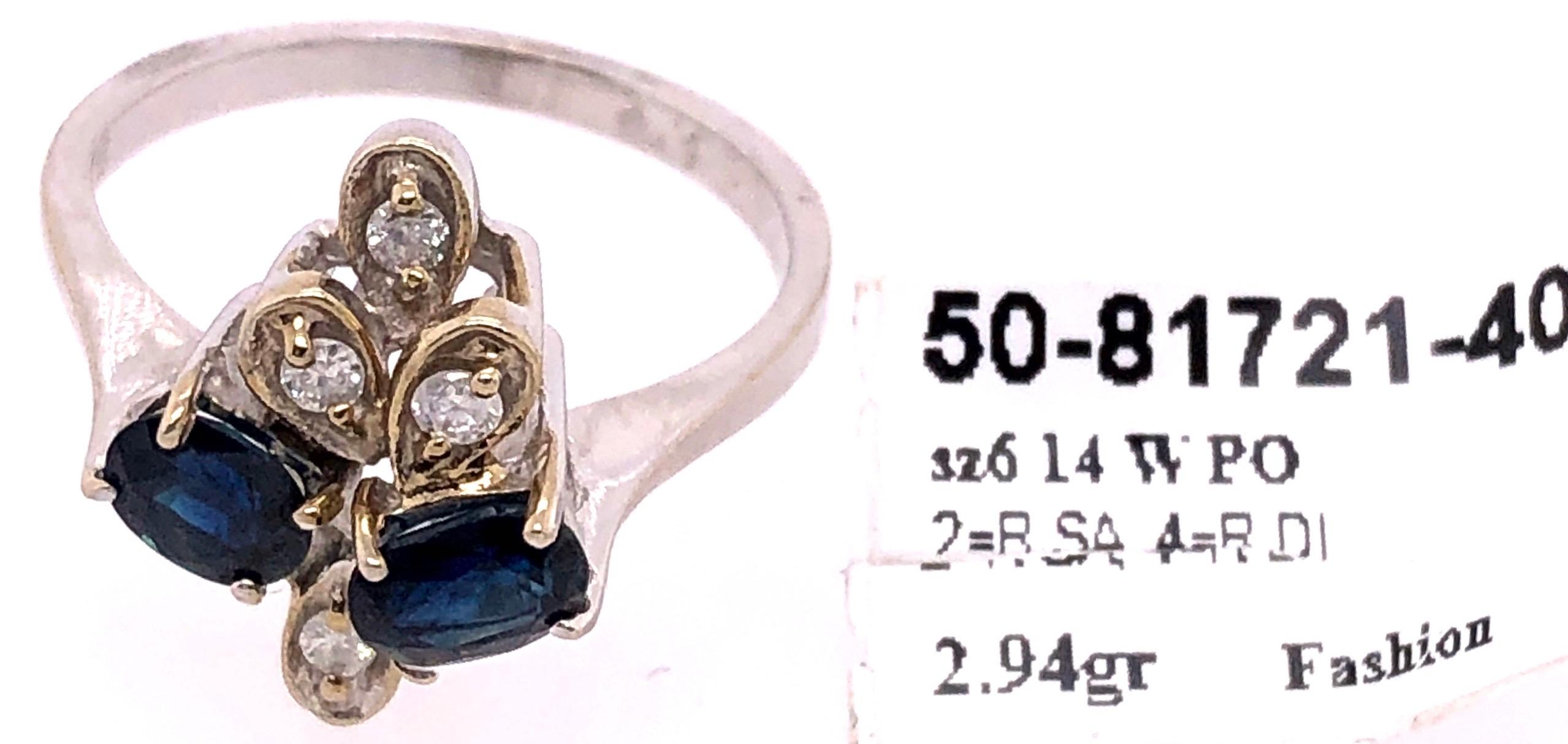 14 Karat White Gold Sapphire and Diamond Fashion Ring For Sale 3