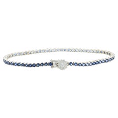 Bracelet en or blanc 14 carats avec saphirs et diamants