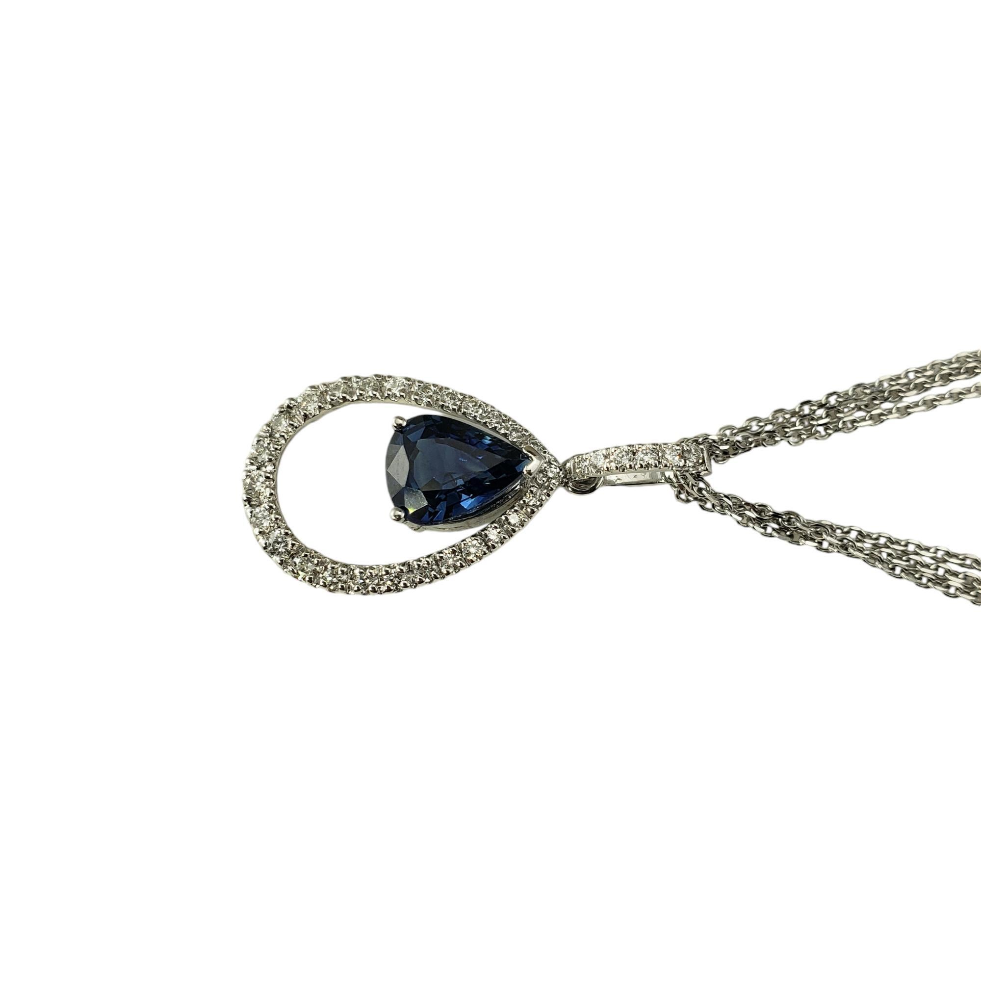 Contemporain Collier à plusieurs chaînes en or blanc 14 carats avec saphirs et diamants n° 18583 en vente