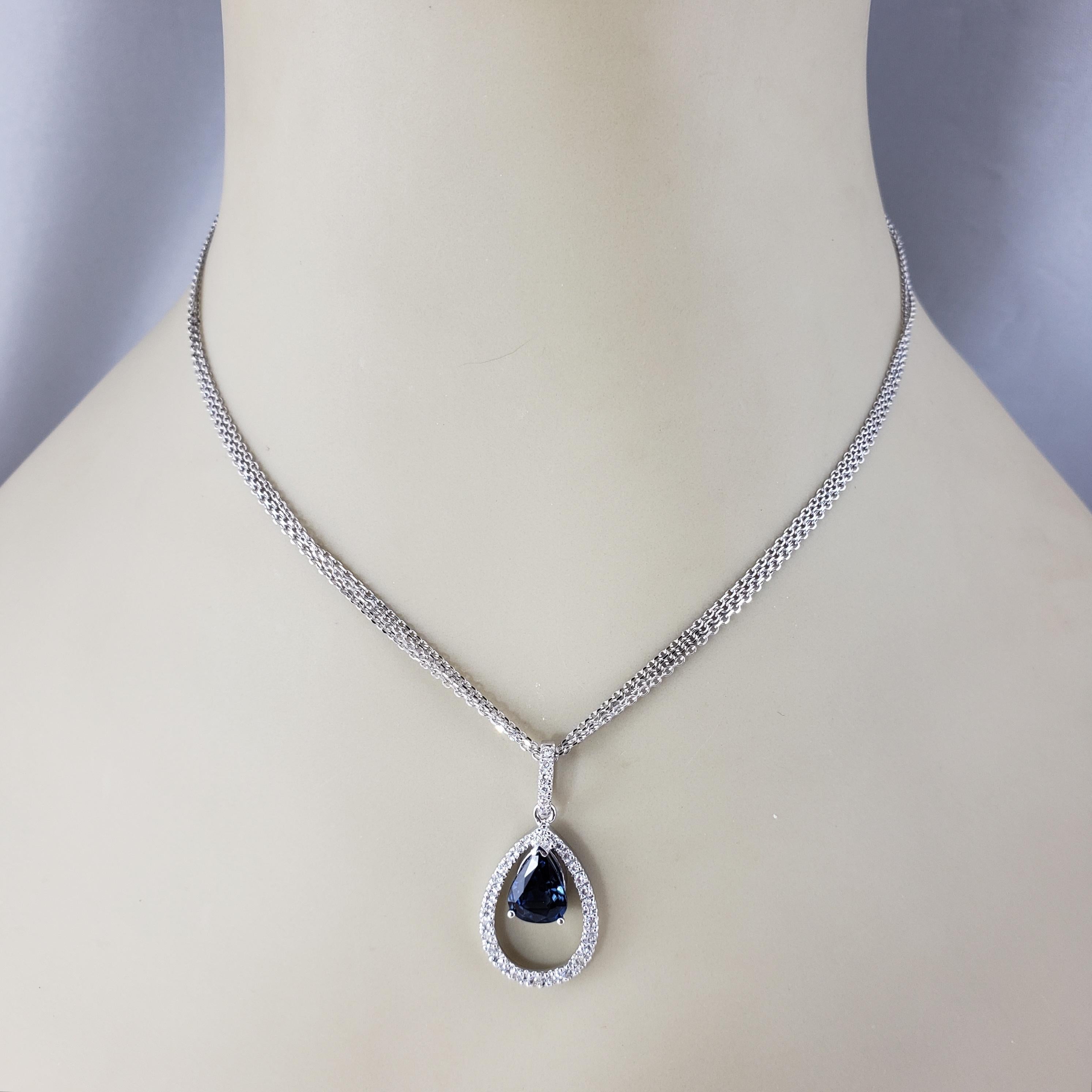 Collier à plusieurs chaînes en or blanc 14 carats avec saphirs et diamants n° 18583 Pour femmes en vente