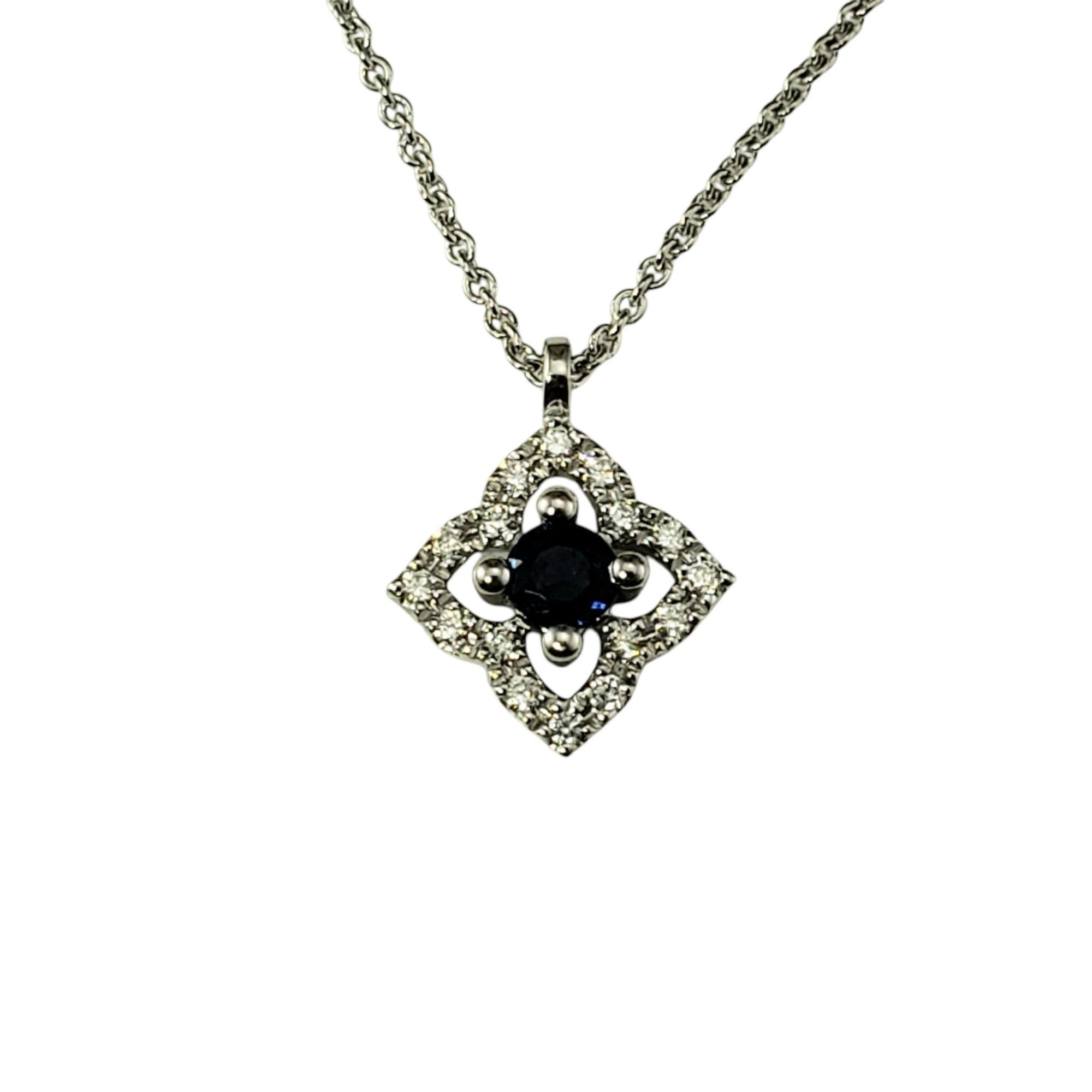 14 Karat White Gold Sapphire and Diamond Pendant Necklace #21810