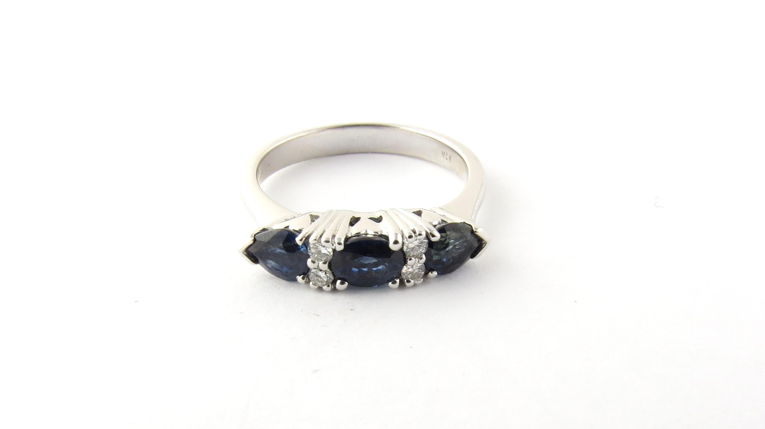 Women's 14 Karat White Gold Sapphire and Diamond Ring #4466 For Sale