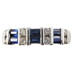 14 Karat White Gold Sapphire and Diamond Ring