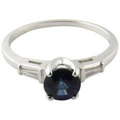 14 Karat White Gold Sapphire and Diamond Ring 14 Karat White Gold Sapphire and Diamond Ring