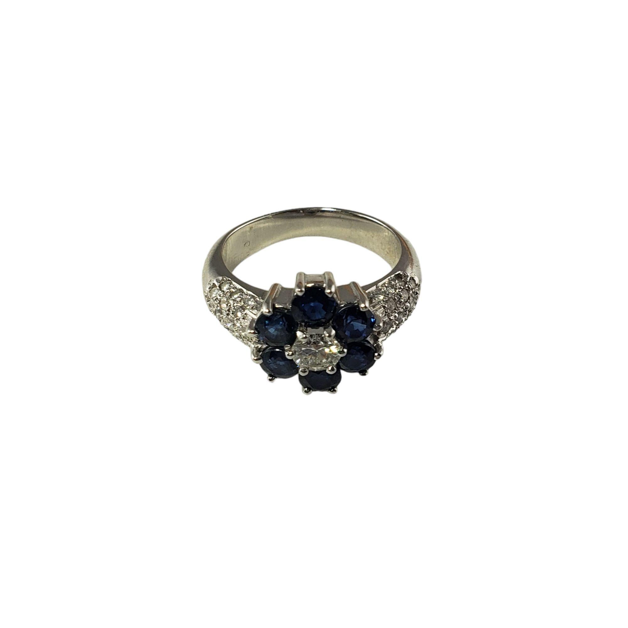 Women's 14 Karat White Gold Sapphire and Diamond Ring #13914 For Sale