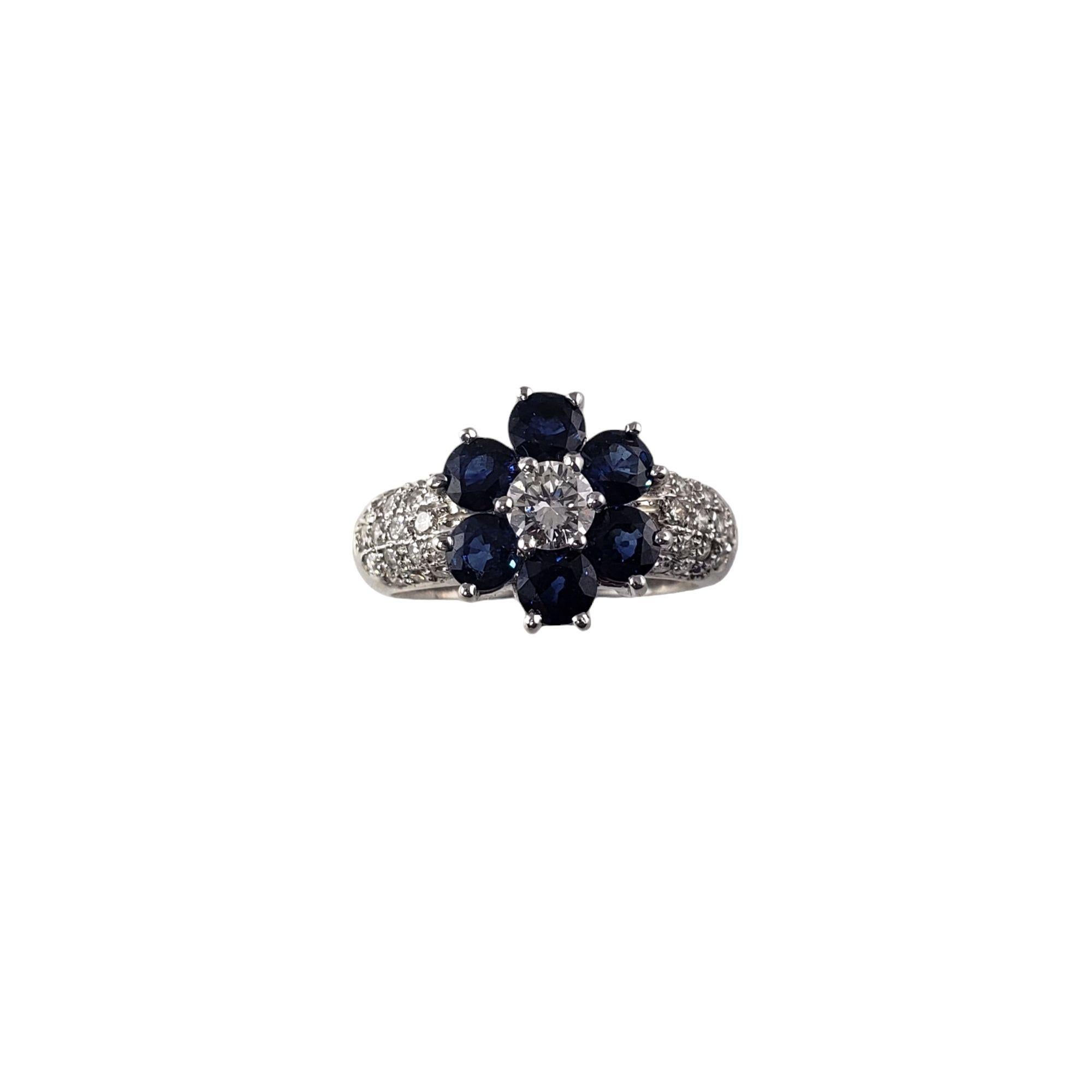 14 Karat White Gold Sapphire and Diamond Ring #13914 For Sale 1