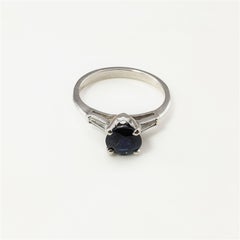 14 Karat White Gold Sapphire and Diamond Ring
