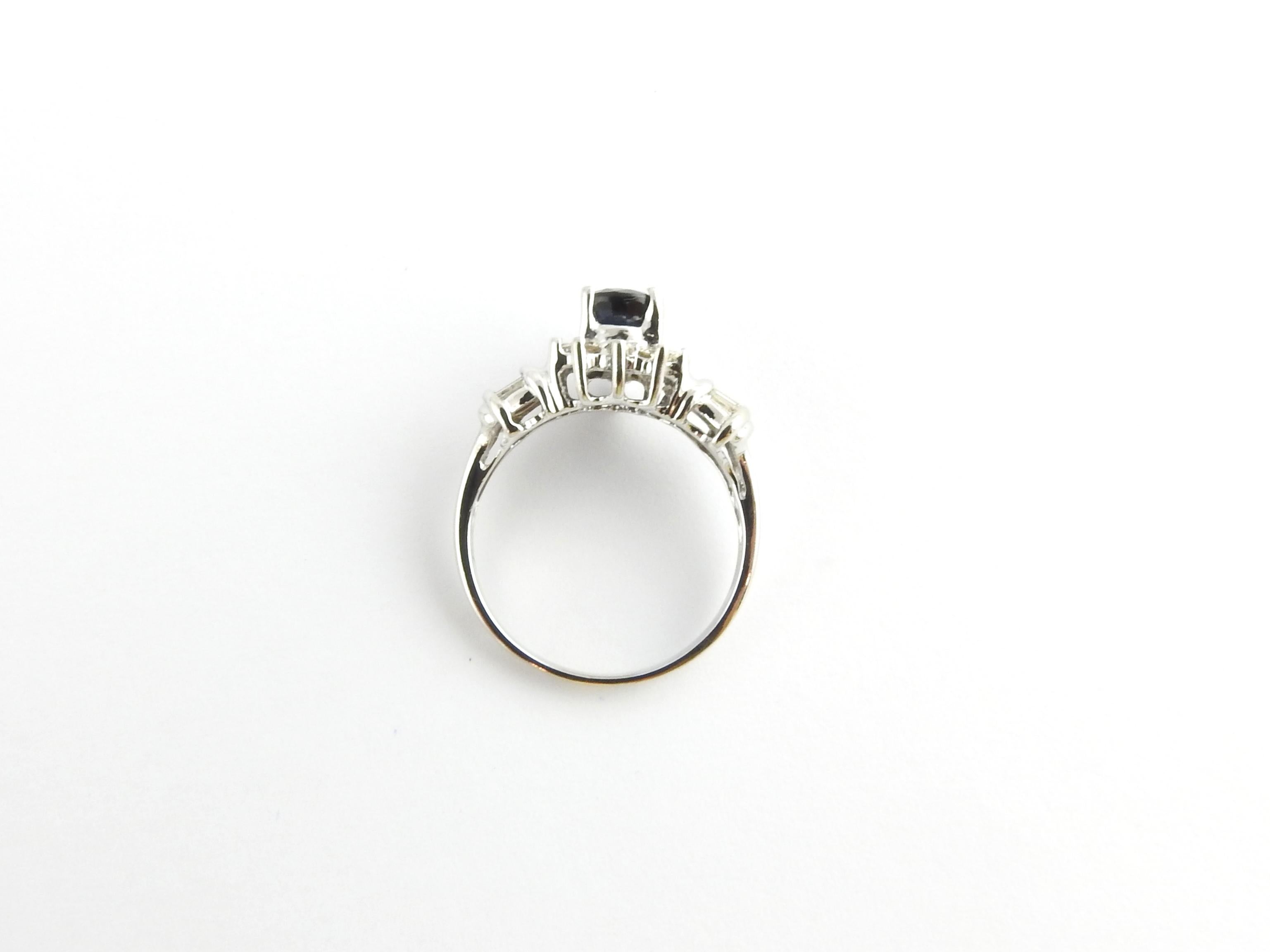 Women's 14 Karat White Gold Sapphire and Diamond Ring
