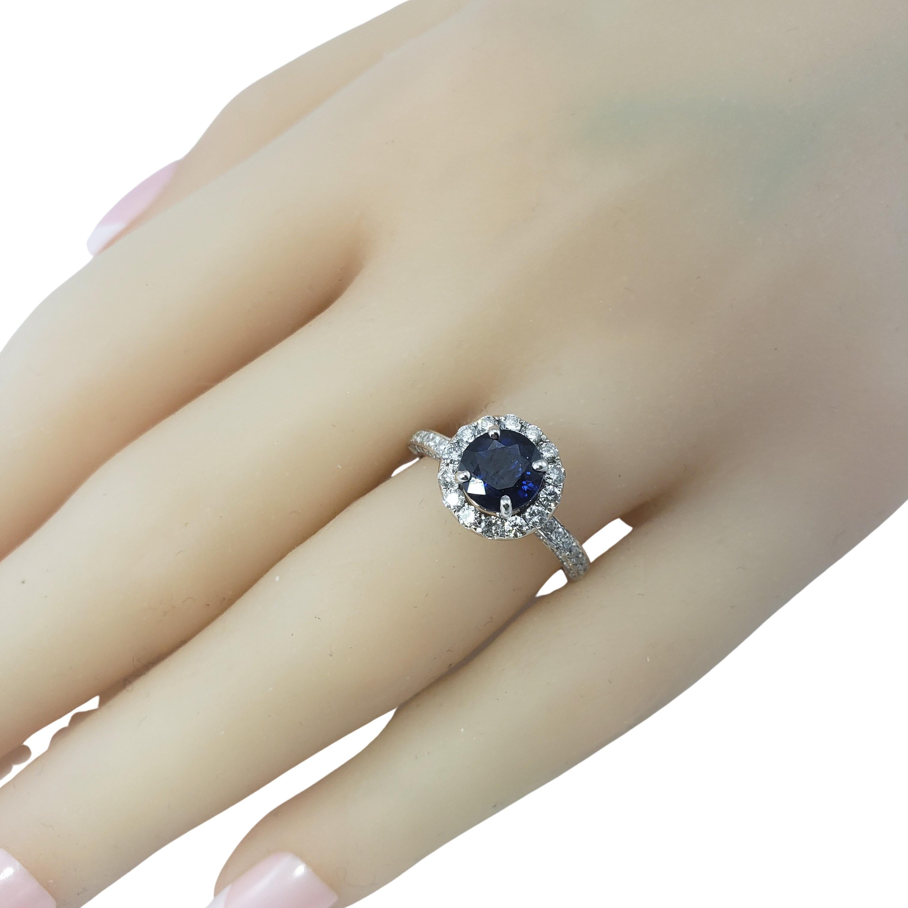 14 Karat White Gold Sapphire and Diamond Ring  For Sale 5