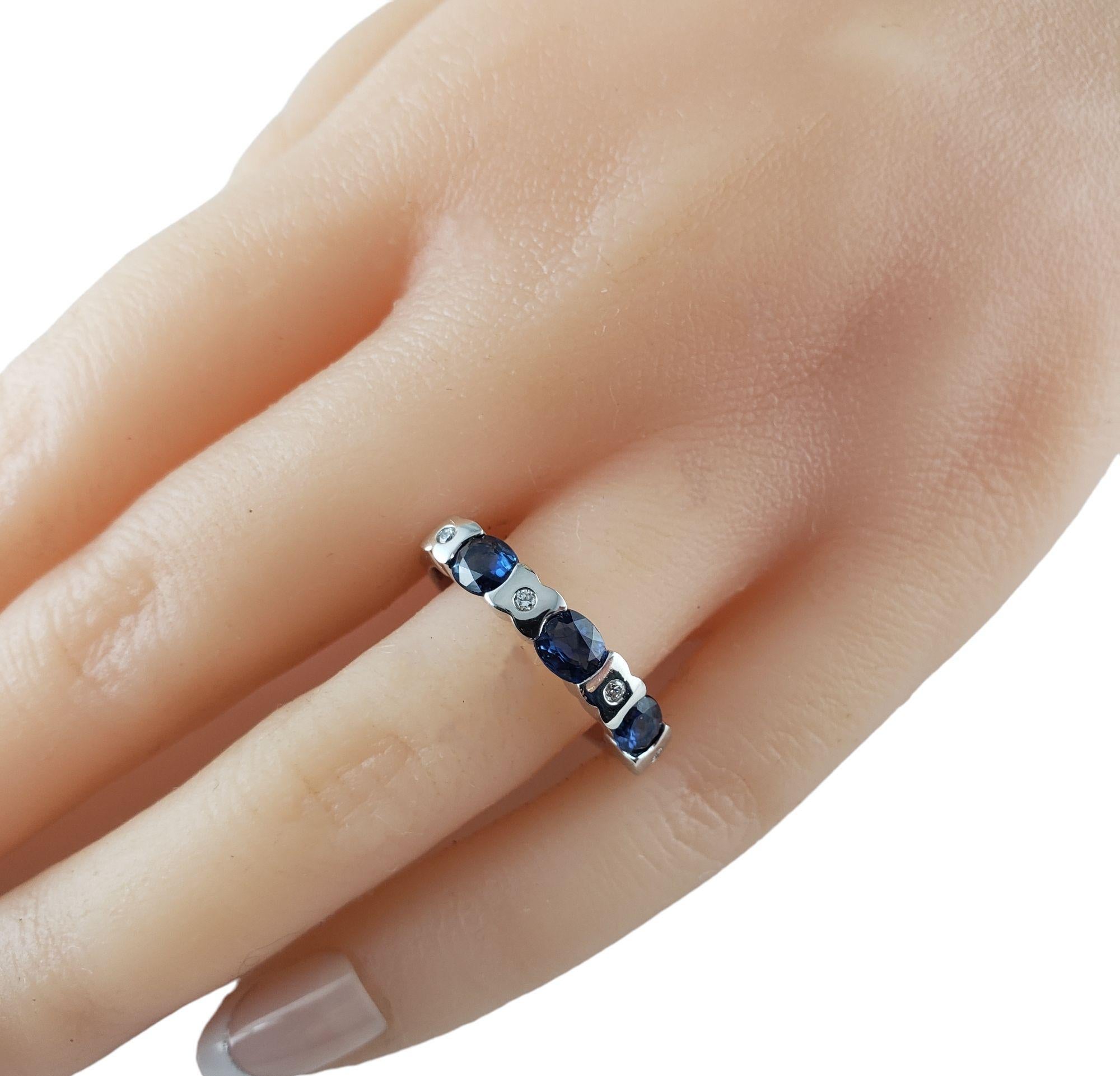 14 Karat White Gold Sapphire and Diamond Ring Size 7.5 #14875 3