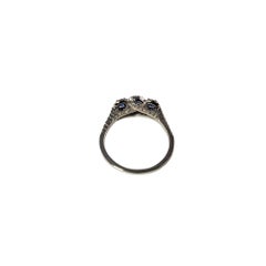 14 Karat White Gold Sapphire and Diamond Ring #13917
