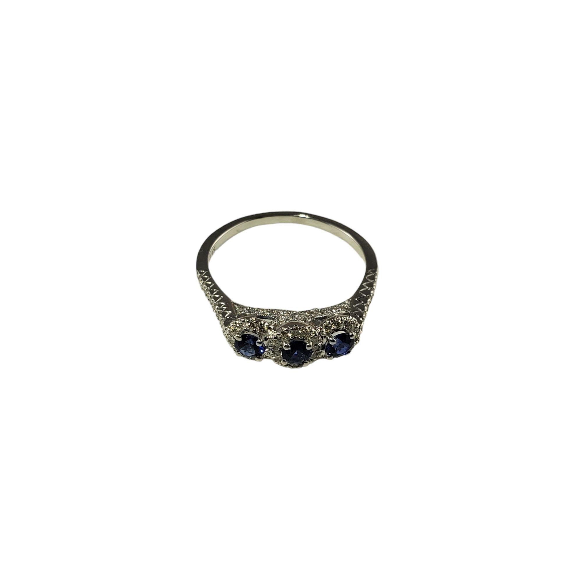 Women's 14 Karat White Gold Sapphire and Diamond Ring #13917 For Sale