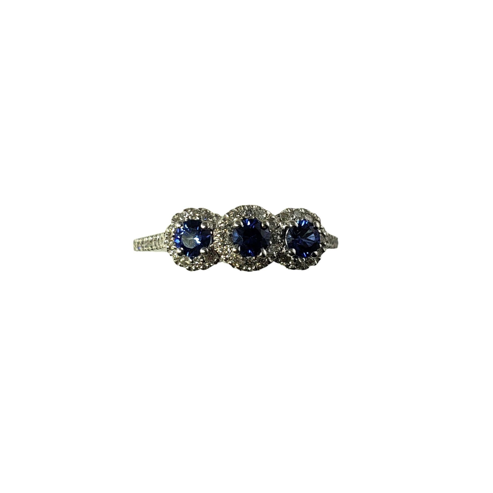 14 Karat White Gold Sapphire and Diamond Ring #13917 For Sale 1
