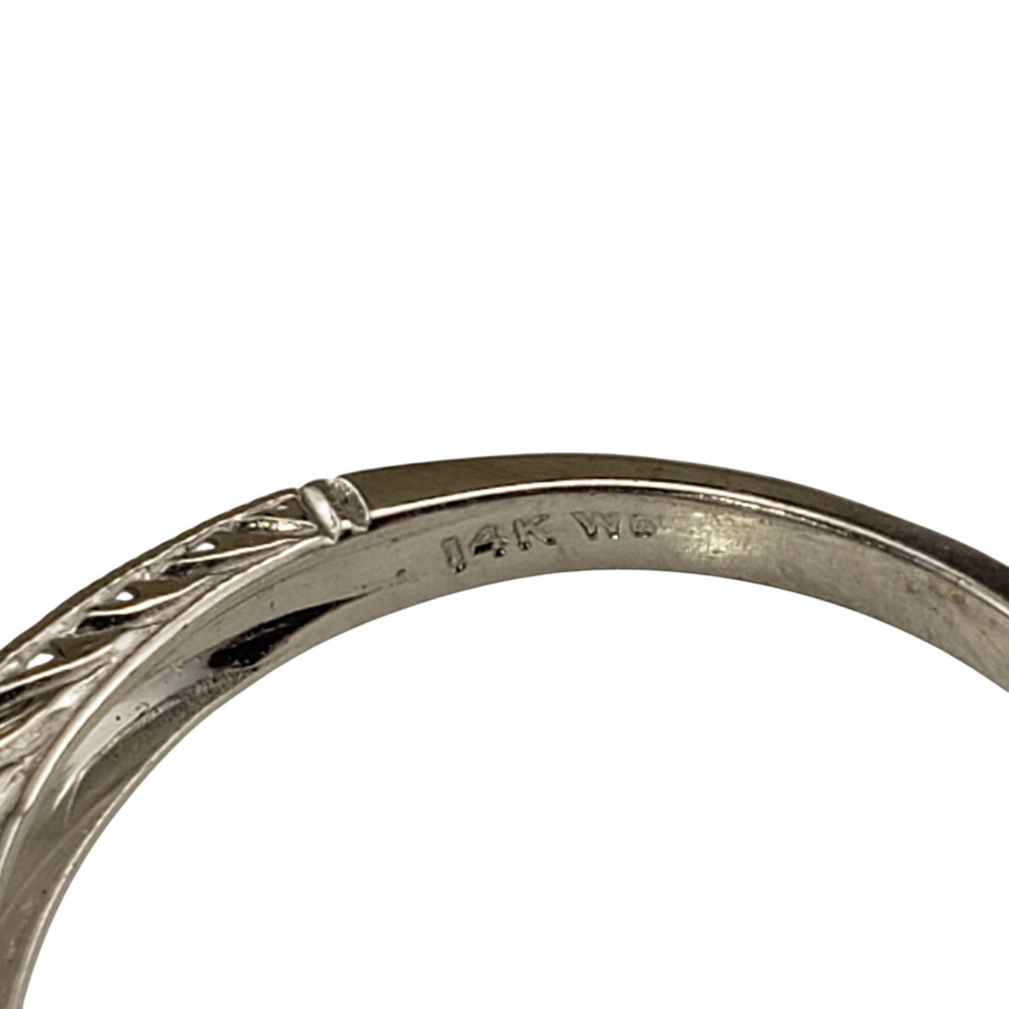 Women's 14 Karat White Gold Sapphire and Diamond Ring Size 8  #21205 For Sale