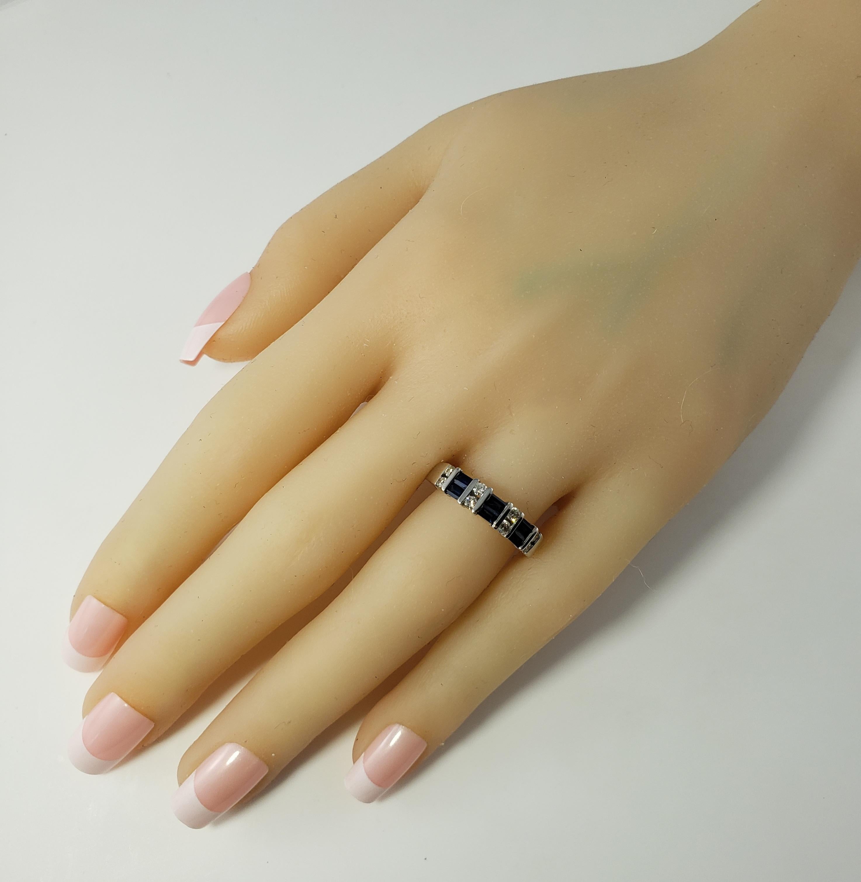14 Karat White Gold Sapphire and Diamond Ring 3