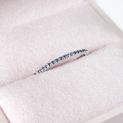 14 Karat White Gold Sapphire Band
