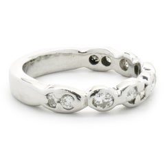 14 Karat White Gold Scalloped Diamond Band