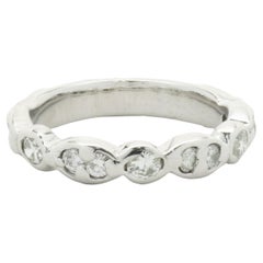 14 Karat White Gold Scalloped Diamond Band