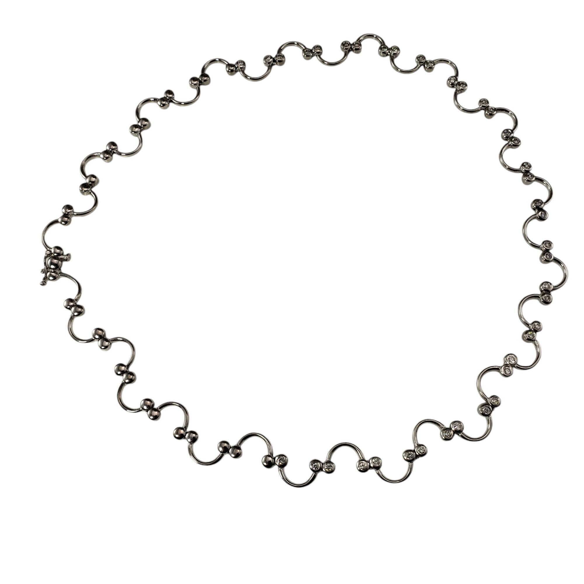 Contemporaneo Collana con diamanti e A Link smerlati in oro bianco 14 carati #20597 in vendita