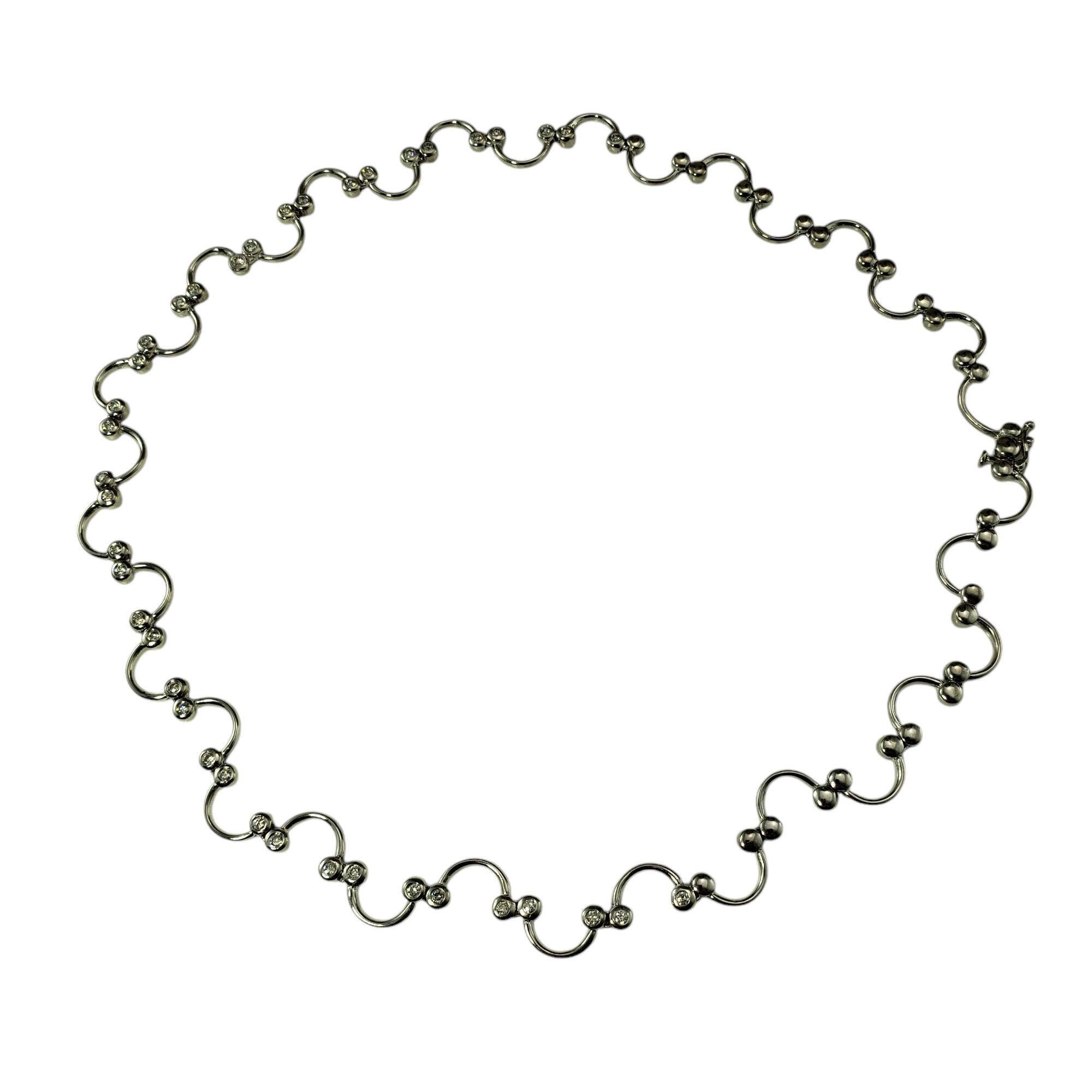 Taglio brillante Collana con diamanti e A Link smerlati in oro bianco 14 carati #20597 in vendita