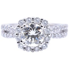 Used 14 Karat White Gold Scott Kay 1.25 Carat Diamond Engagement Ring