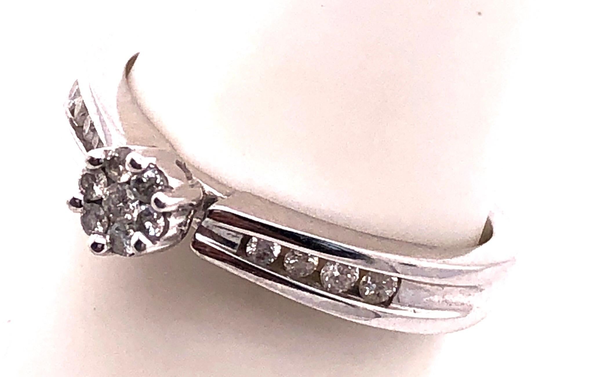 14 Karat Weißgold Halbfassung Diamant Verlobungsring Mode 0,53 TDW für Damen oder Herren im Angebot
