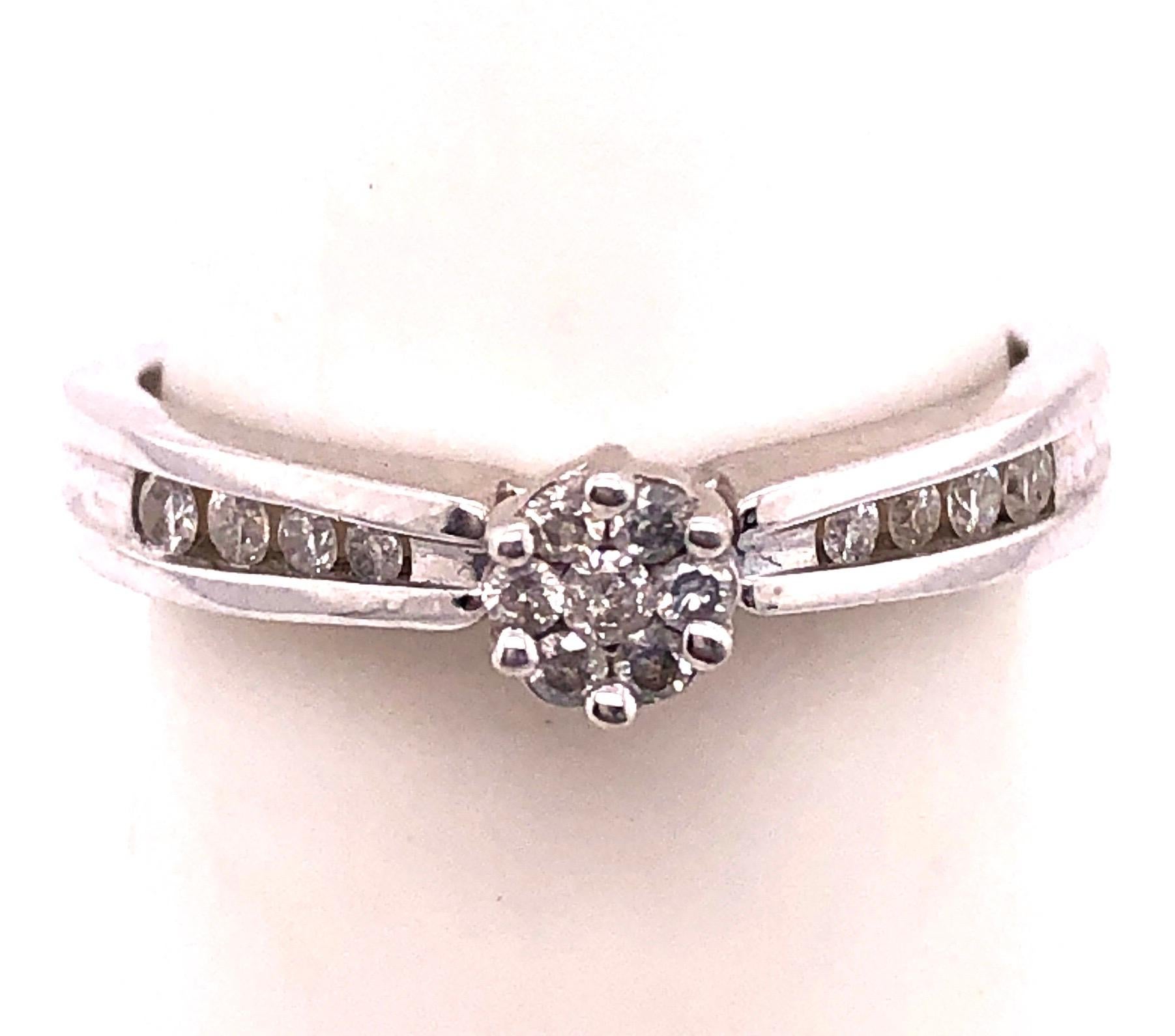 14 Karat White Gold Semi Mount Diamond Engagement Fashion Ring 0.53 TDW For Sale 2