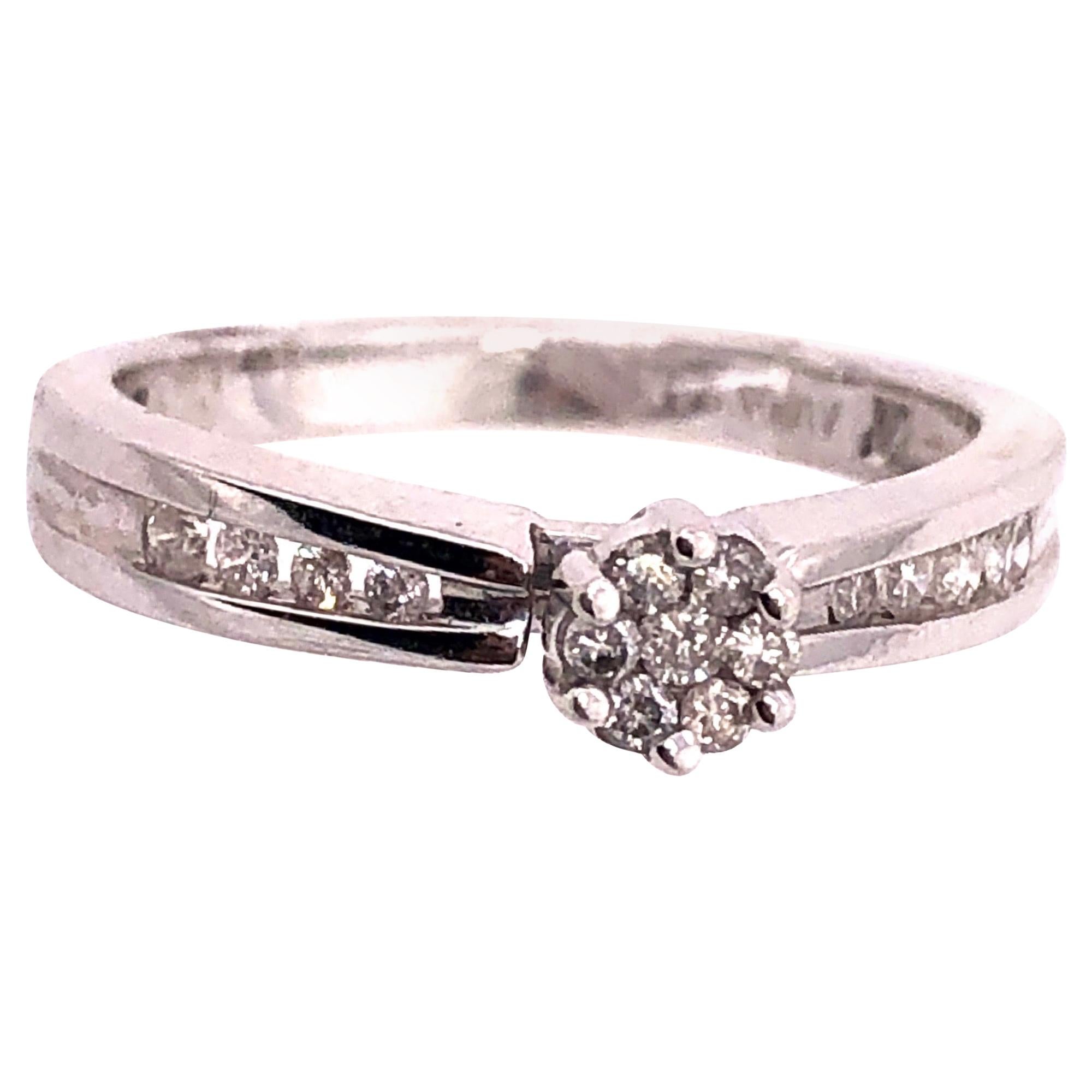 14 Karat White Gold Semi Mount Diamond Engagement Fashion Ring 0.53 TDW For Sale