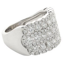 14 Karat White Gold Seven Row Diamond Band