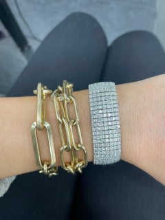 14 Karat White Gold Seven Row Diamond Tennis Bracelet 10.22 Carats 49.5 Grams