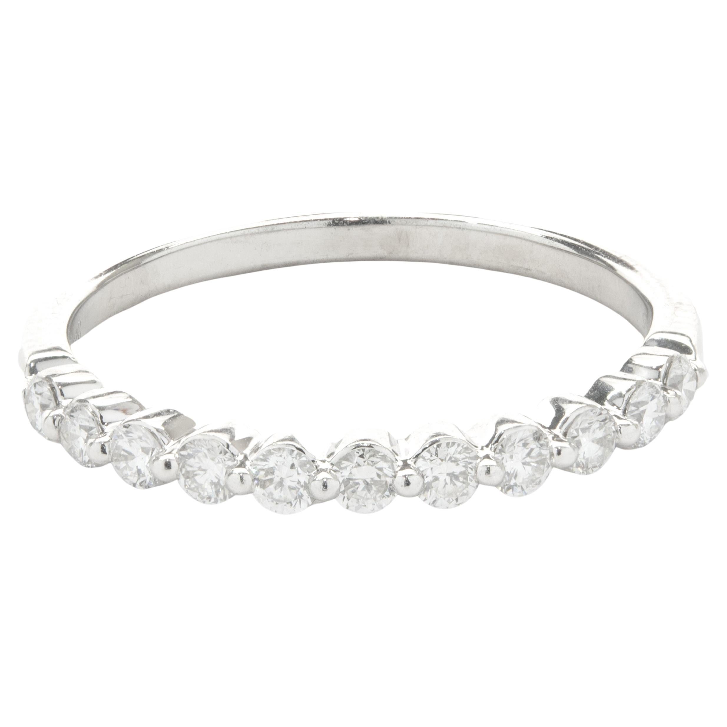 14 Karat White Gold Shared Prong Diamond Band