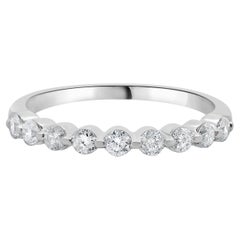 14 Karat White Gold Shared Prong Diamond Band