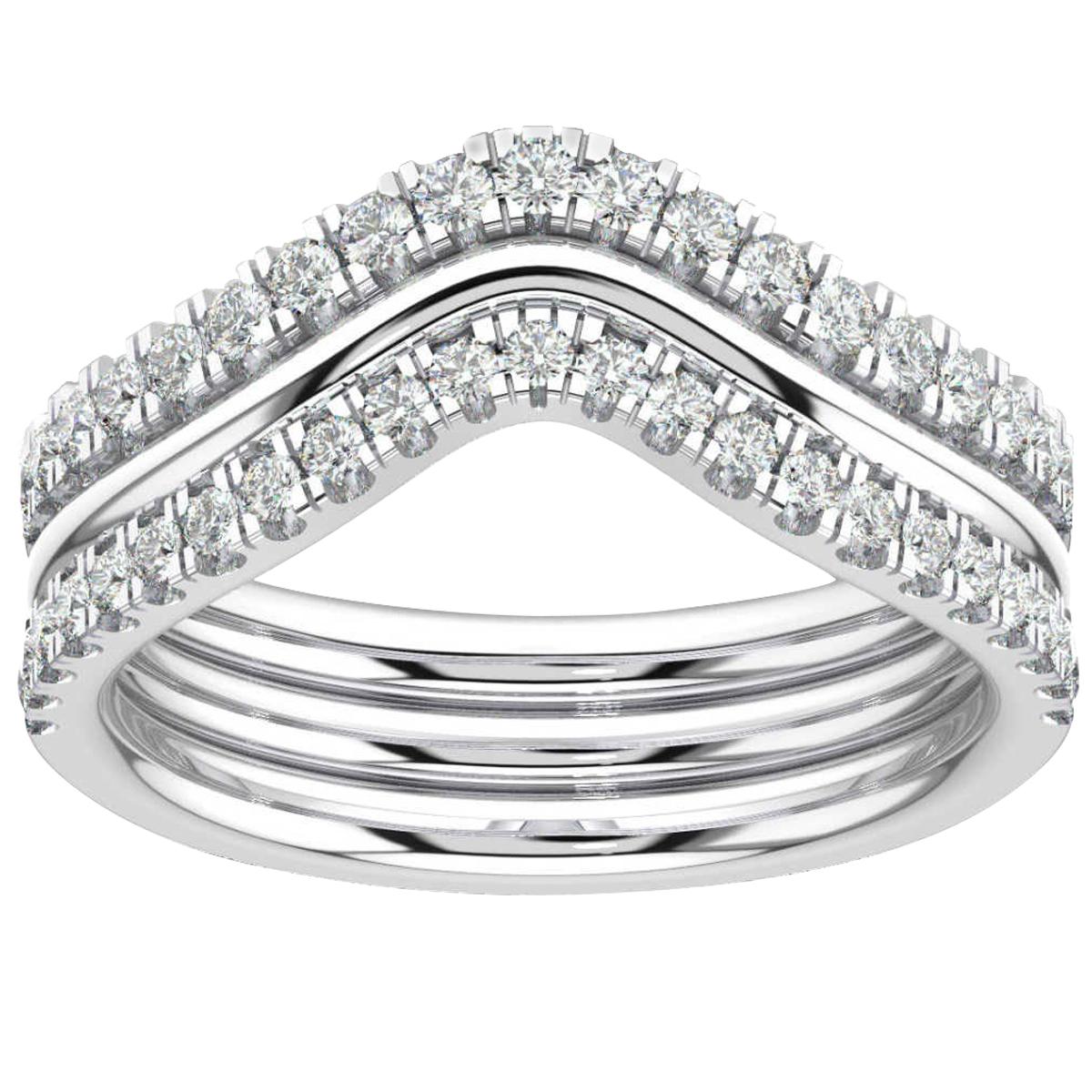 14 Karat White Gold Shila Petite Stackable Diamond Ring '2/5 Carat' For Sale