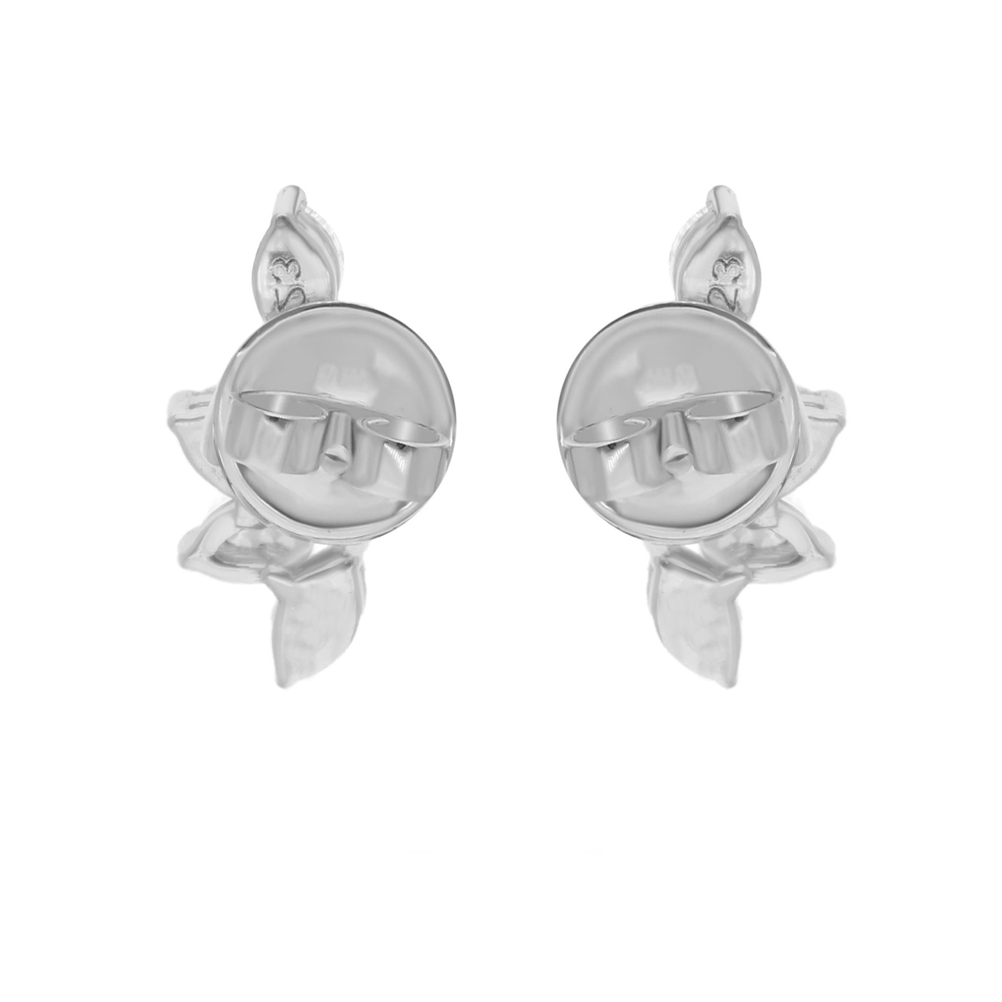 Women's 14 Karat White Gold SI Clarity HI Color Pear Diamond Stud Earrings Fine Jewelry For Sale