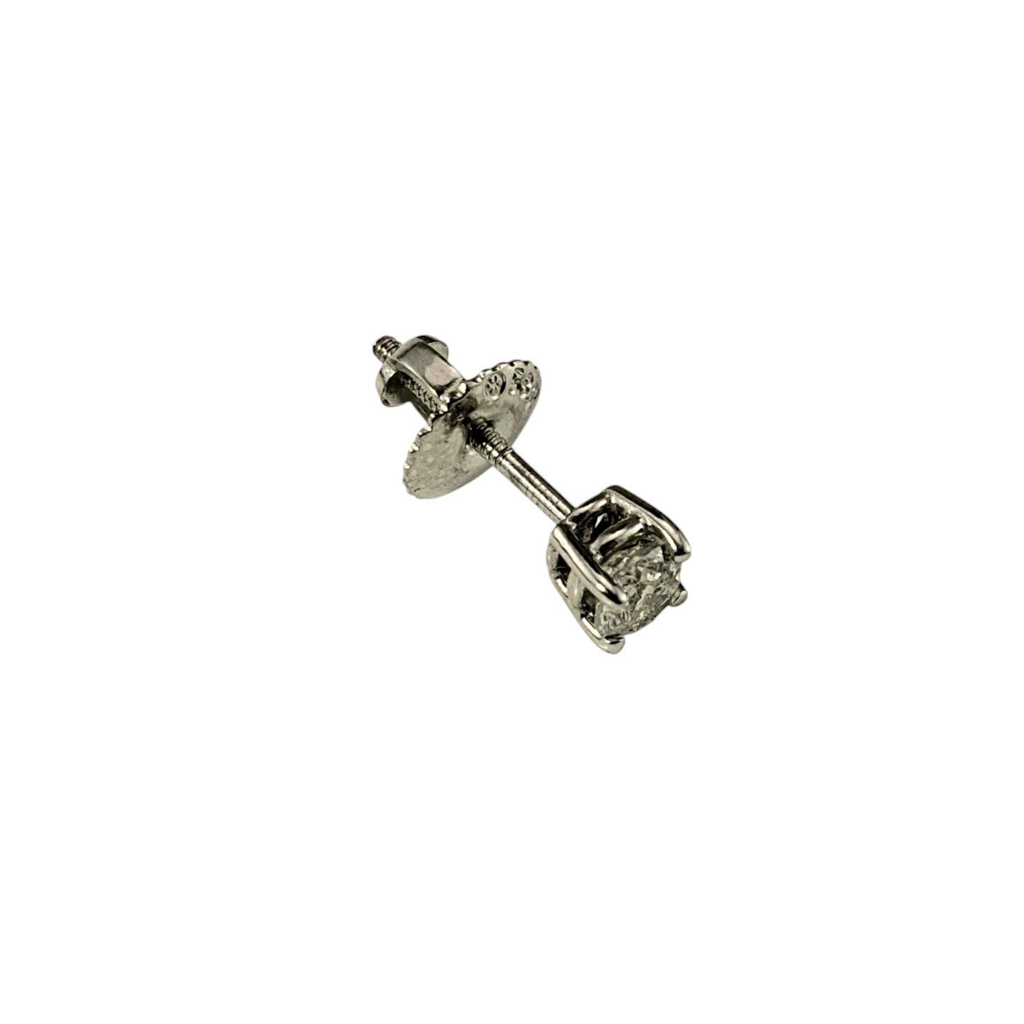Brilliant Cut 14 Karat White Gold Single Diamond Stud Earring #19380 For Sale