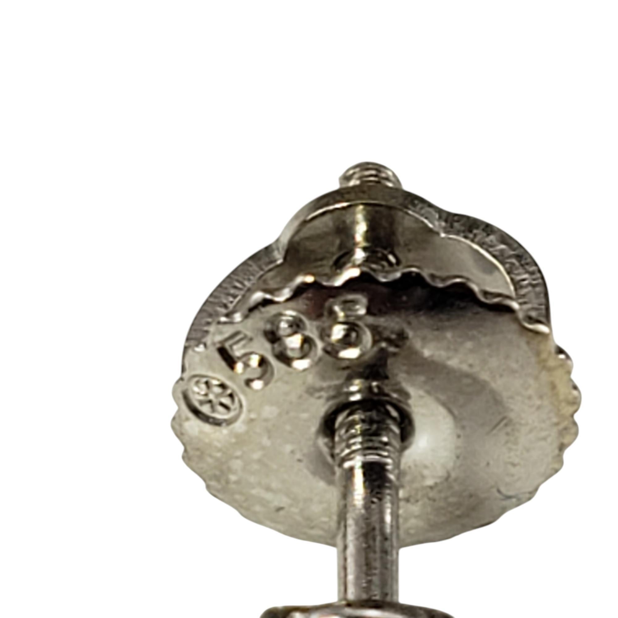 Women's 14 Karat White Gold Single Diamond Stud Earring #19380 For Sale
