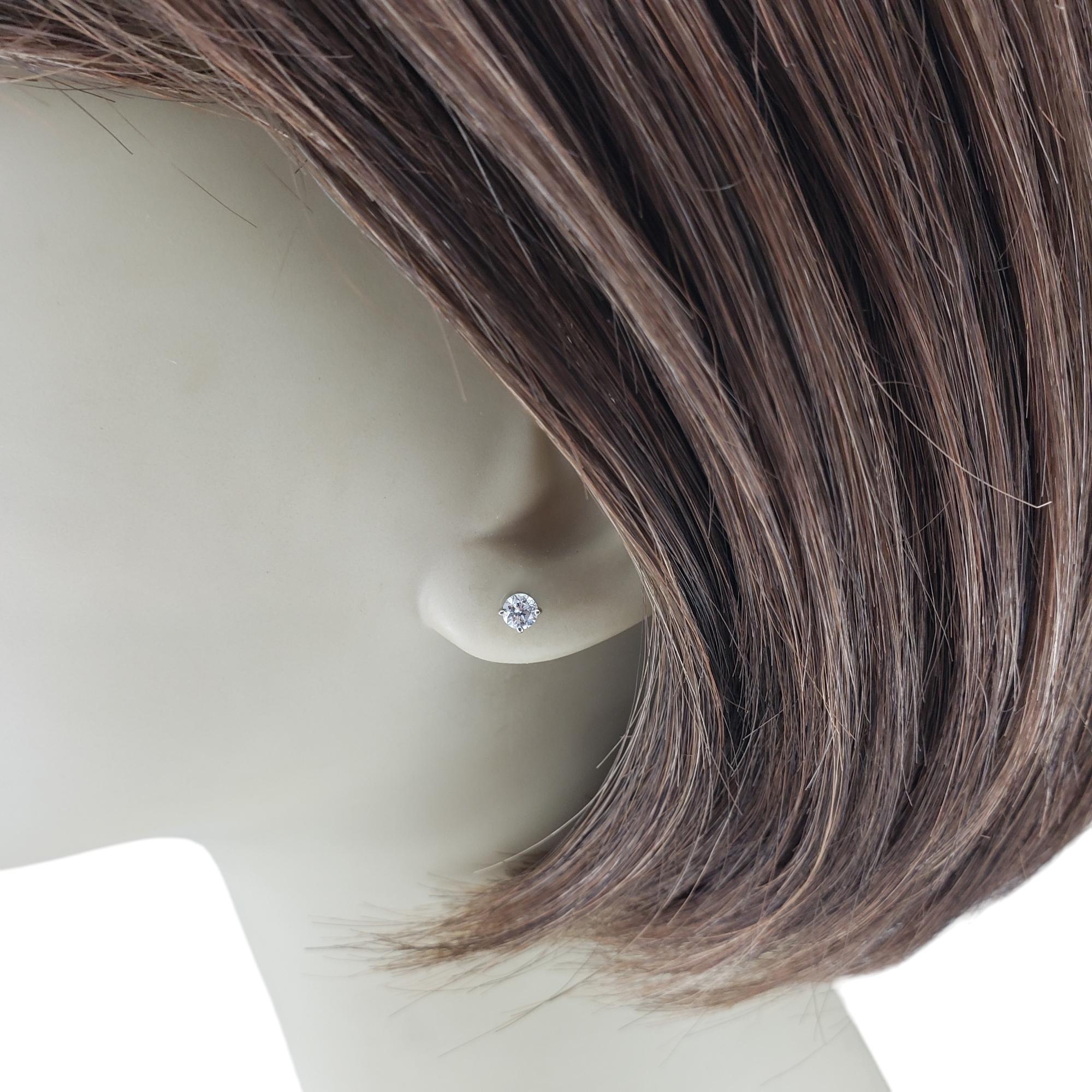 14 Karat White Gold Single Diamond Stud Earring #19380 For Sale 2