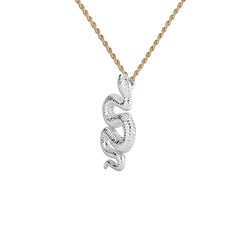 14 Karat White Gold Snake Pendant