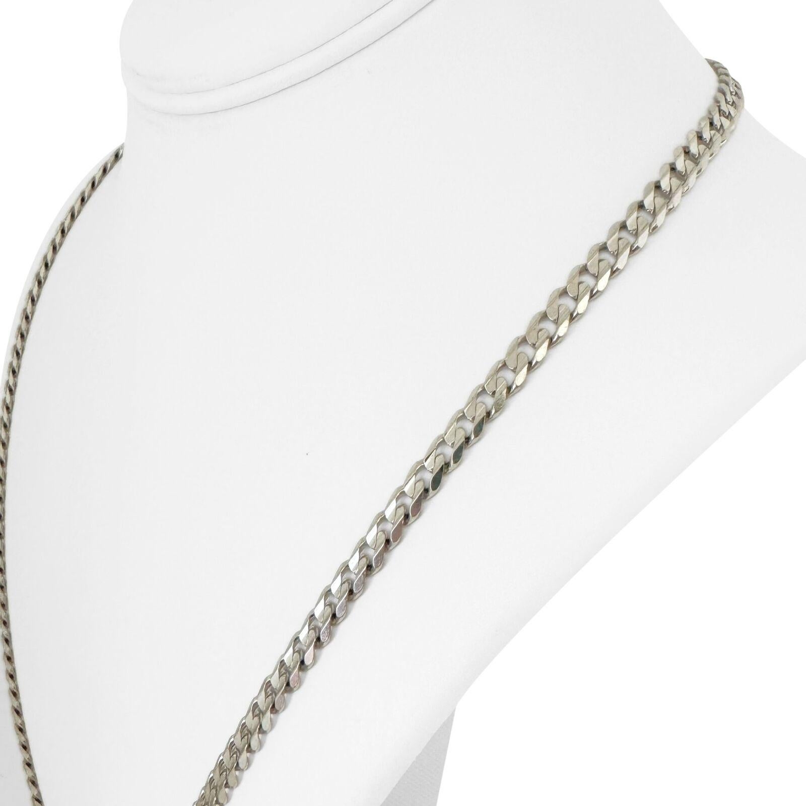 14k White Gold 26.8g Solid 5mm Curb Link Chain Necklace Italy 24