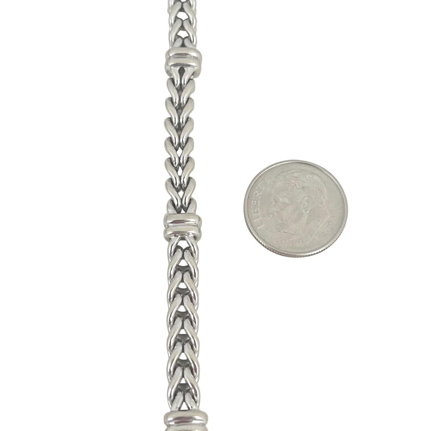 14 Karat Weißgold Massiv-Damen-Gliederarmband Italien 1