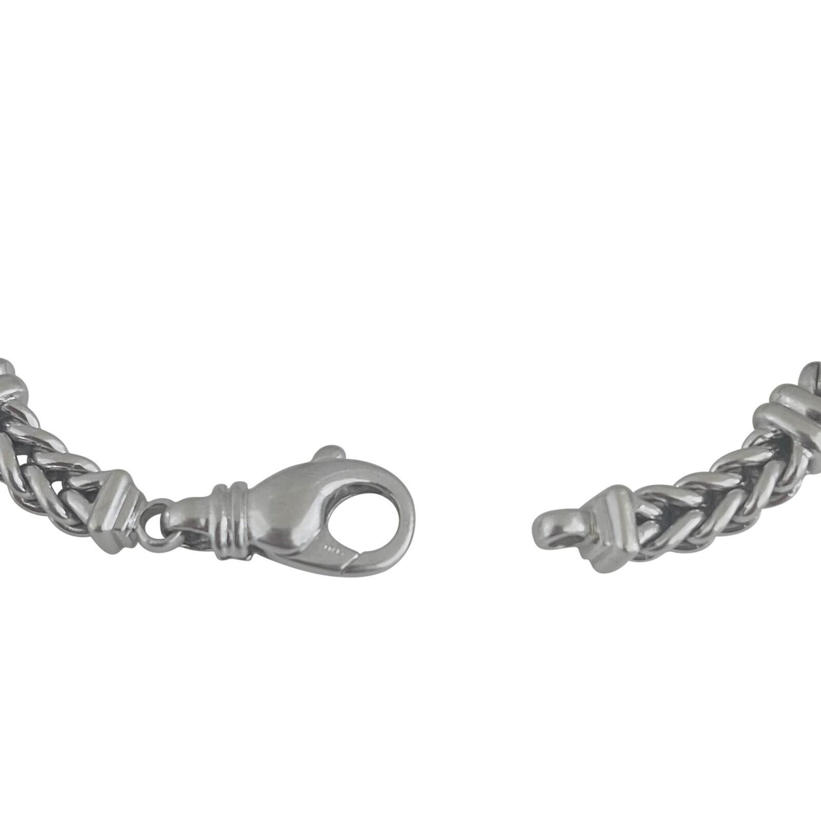 14 Karat Weißgold Massiv-Damen-Gliederarmband Italien 2