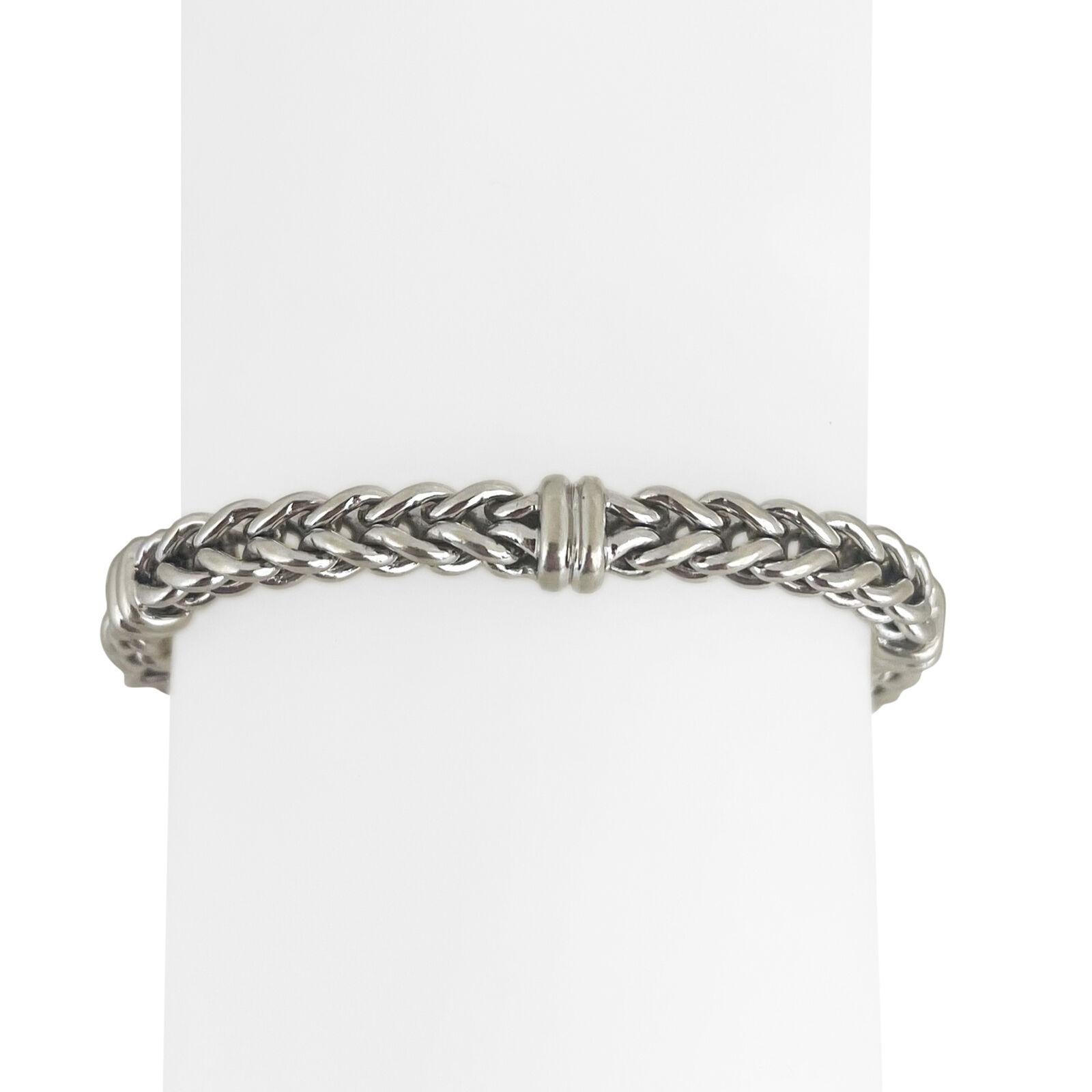 14 Karat Weißgold Massiv-Damen-Gliederarmband Italien 5