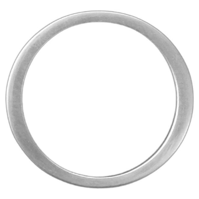 14 Karat White Gold Solid Tapered Flat Angular Band For Sale at 1stDibs