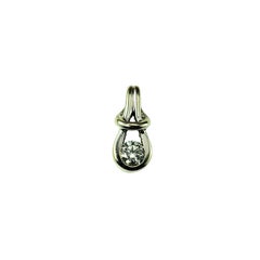 14 Karat White Gold Solitaire Round Diamond Pendant #18795