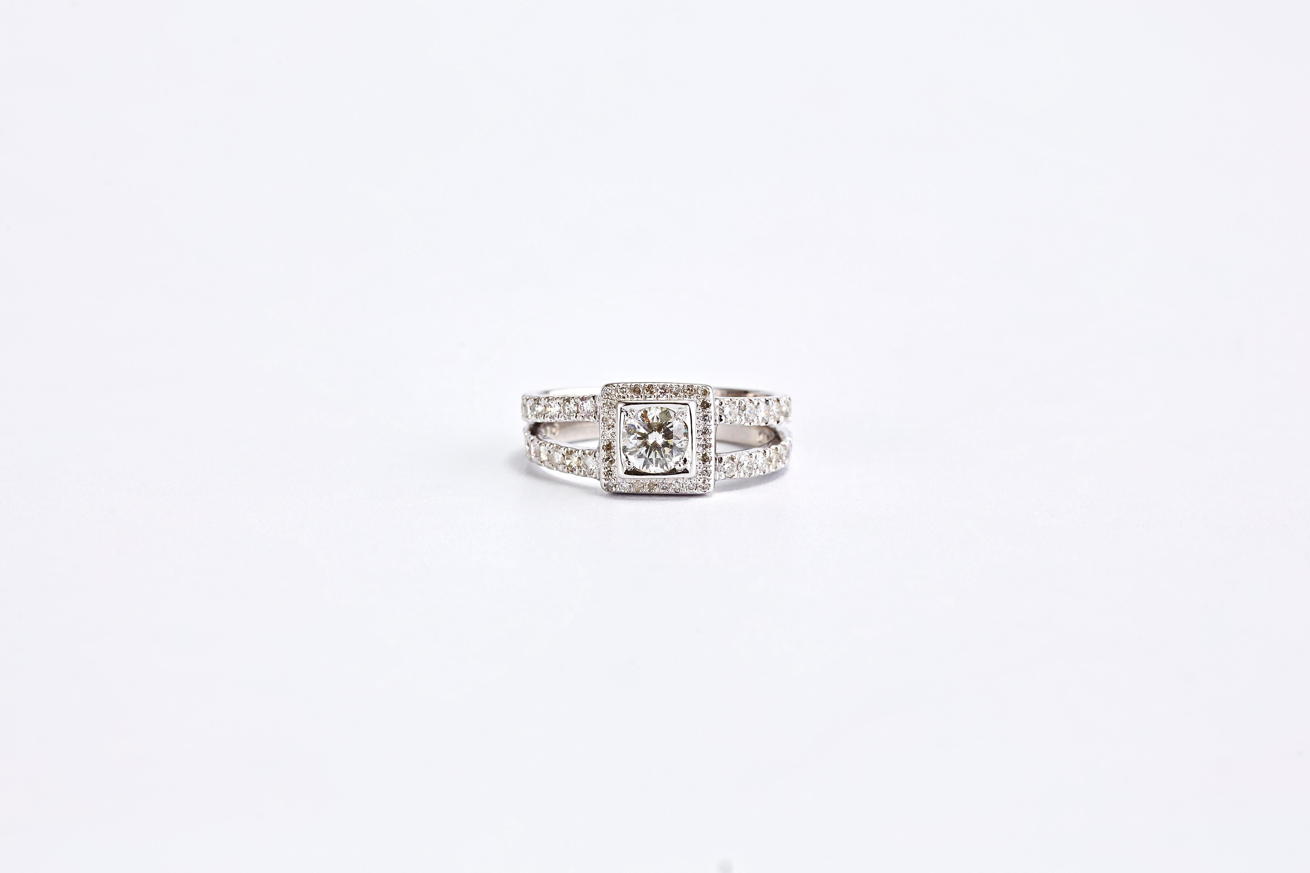 white gold square engagement rings