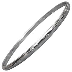 14 Karat White Gold Stackable Bangle with 0.36 Carat of Diamond