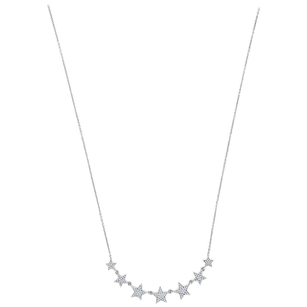 14 Karat White Gold Star Diamond Necklace '2/5 Carat'