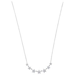 Collier étoile en or blanc 14 carats avec diamants de 2/5 carats