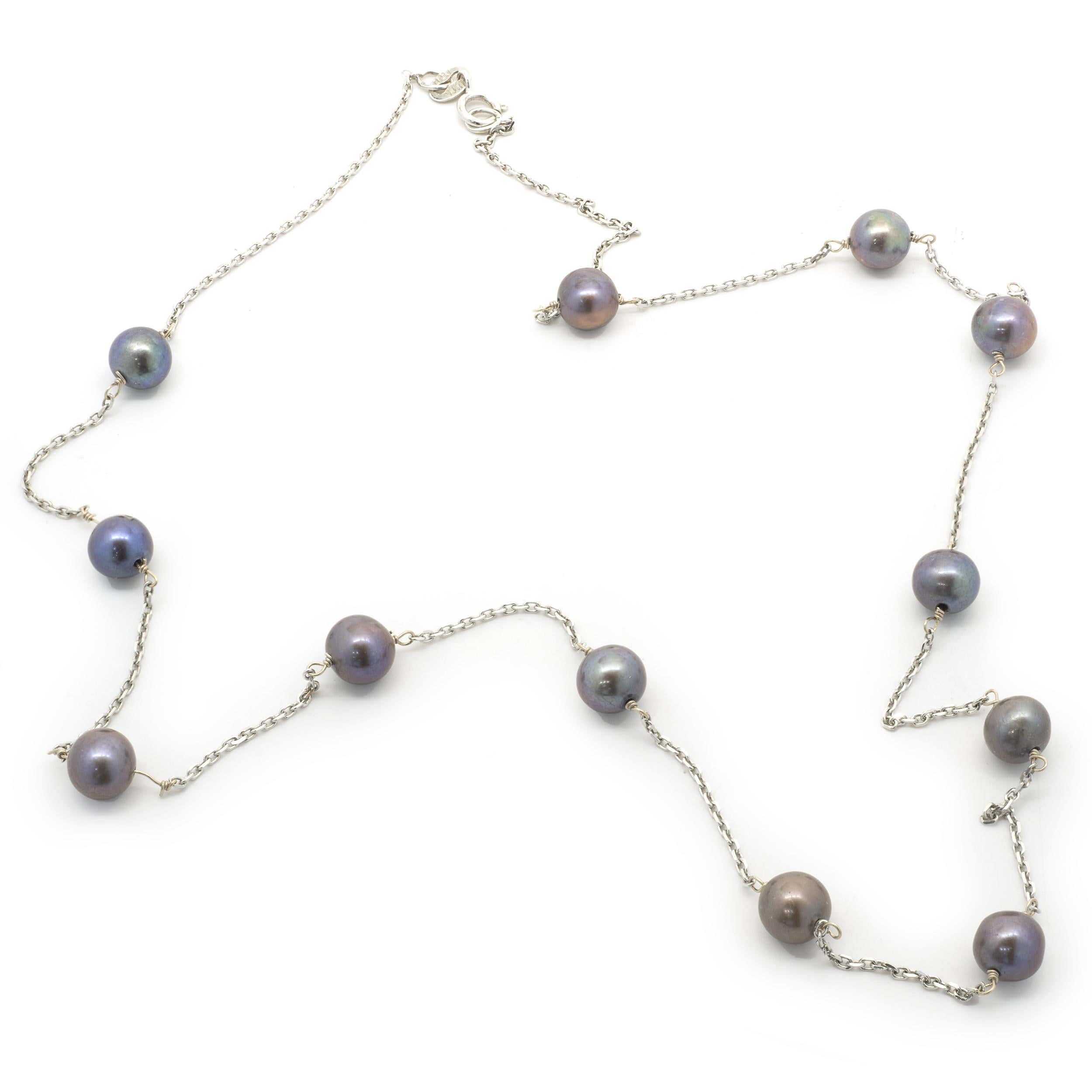 spaced pearl necklace